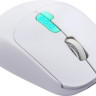 Мышь Defender Nitta MM-307, игровая, оптическая, беспроводная, USB, белый и голубой [52307]