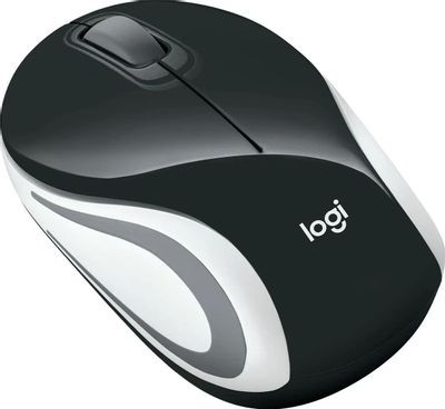 Мышь Logitech Mini M187, оптическая, беспроводная, USB, черный и белый [910-002731]