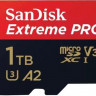 Карта памяти microSDXC UHS-I U3 Sandisk Extreme Pro 1024 ГБ, 200 МБ/с, Class 10, SDSQXCD-1T00-GN6MA, 1 шт., переходник SD