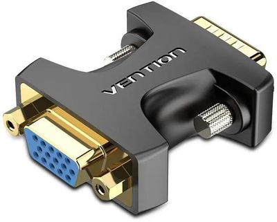 Переходник VGA VENTION DDFB0, VGA (m) - VGA (f), GOLD , круглое, черный