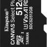 Карта памяти microSDXC UHS-I U3 Kingston Canvas Select Plus 512 ГБ, 100 МБ/с, SDCS2/512GBSP, 1 шт., без адаптера