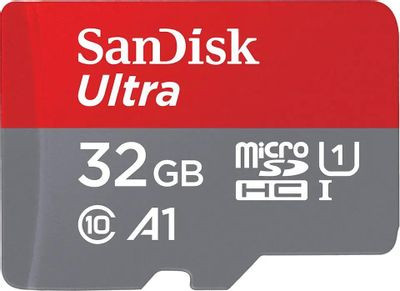 Карта памяти microSDHC UHS-I U1 Sandisk Ultra 32 ГБ, 120 МБ/с, Class 10, SDSQUA4-032G-GN6MN, 1 шт., без адаптера