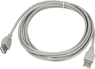 Кабель USB2.0 USB A(m) - USB A(f), 3м, серый