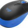Мышь Logitech M191, оптическая, беспроводная, USB, черный и синий [910-005909]