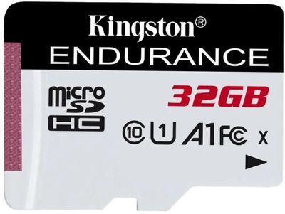 Карта памяти microSDHC UHS-I U1 Kingston High Endurance 32 ГБ, 95 МБ/с, Class 10, SDCE/32GB, 1 шт., без адаптера
