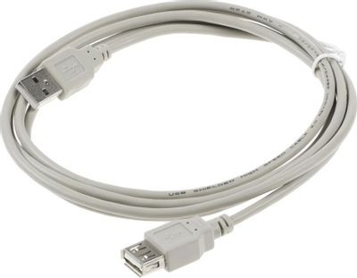 Кабель-удлинитель USB2.0 USB A(m) - USB A(f), 1.8м, серый