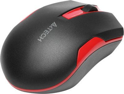 Мышь A4TECH G3-200N, оптическая, беспроводная, черный и красный