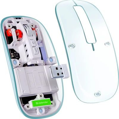 Мышь Defender Ixes MM-999, оптическая, беспроводная, USB, прозрачный [52999]