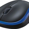 Мышь Logitech M185, оптическая, беспроводная, USB, черный и синий [910-002236]