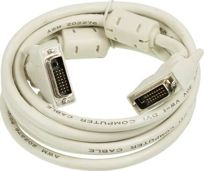 Кабель DVI NingBo DVI-D Dual Link (m) - DVI-D Dual Link (m), ферритовый фильтр , 3м, блистер, серый [rd-dvi-3-br]