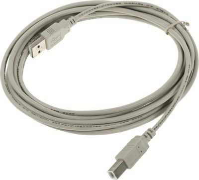 Кабель USB2.0 USB A(m) - USB B(m), 3м, серый