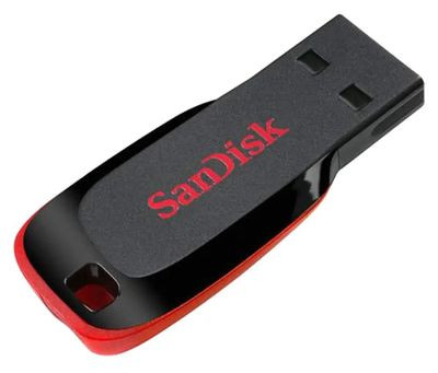 Флешка USB Sandisk Cruzer Blade 128ГБ, USB2.0, черный и красный [sdcz50-128g-b35]