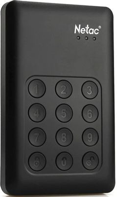 Внешний диск HDD NETAC Secure K390 NT05K390K-001T-30BK, 1ТБ, черный
