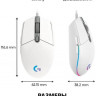 Мышь Logitech G102 LightSync, игровая, оптическая, проводная, USB, белый [910-005809]