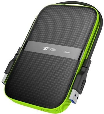 Внешний диск HDD Silicon Power Armor A60, 4ТБ, черный/зеленый [sp040tbphda60s3k]