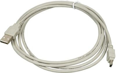 Кабель USB2.0 USB A(m) - mini USB B (m), 1.8м, серый