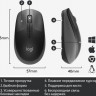 Мышь Logitech M190, оптическая, беспроводная, USB, черный и темно-серый [910-005905/910-005902]