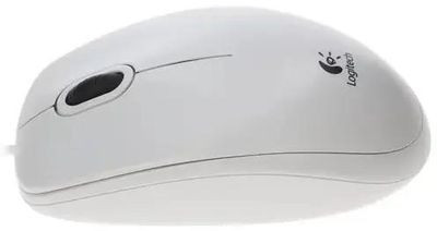 Мышь Logitech B100, оптическая, проводная, USB, белый [910-003360]