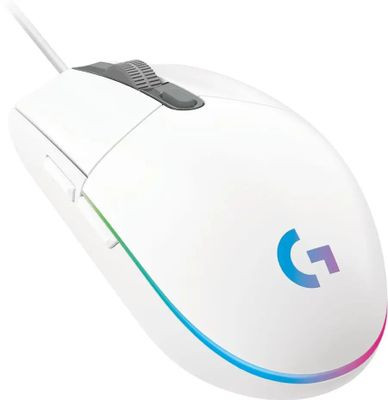 Мышь Logitech G102 LightSync, игровая, оптическая, проводная, USB, белый [910-005824]