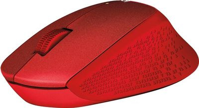 Мышь Logitech M330 Silent Plus, оптическая, беспроводная, USB, красный [910-004911]