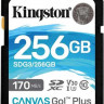 Карта памяти SDXC UHS-I U3 Kingston Canvas Go! Plus 256 ГБ, 170 МБ/с, Class 10, SDG3/256GB, 1 шт., без адаптера
