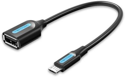 Переходник USB2.0 VENTION CCUBB, USB A(f) - micro USB B (m), круглое, 0.15м