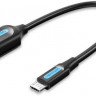 Переходник USB2.0 VENTION CCUBB, USB A(f) - micro USB B (m), круглое, 0.15м