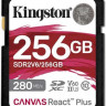 Карта памяти SDXC UHS-II Kingston Canvas React Plus 256 ГБ, 280 МБ/с, Class 10, SDR2V6/256GB, 1 шт., без адаптера