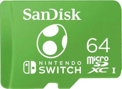 Карта памяти microSDXC UHS-I Sandisk Nintendo Switch 64 ГБ, 160 МБ/с, Class 10, SDSQXAO-064G-GN6ZN, 1 шт.