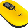 Мышь Logitech POP Mouse with emoji, оптическая, беспроводная, USB, желтый и черный [910-006546]
