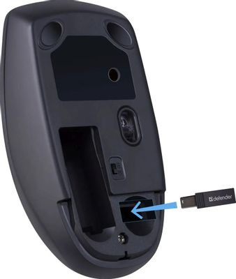 Мышь Defender Modern MB-985, оптическая, беспроводная, USB, черный [52985]