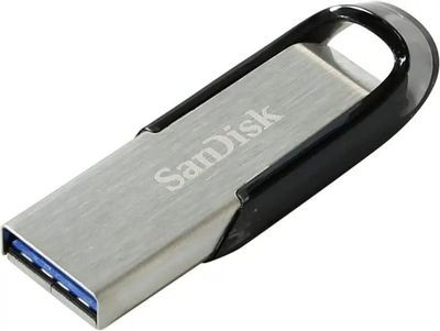 Флешка USB Sandisk Cruzer Ultra Flair 128ГБ, USB3.0, серебристый и черный [sdcz73-128g-g46]