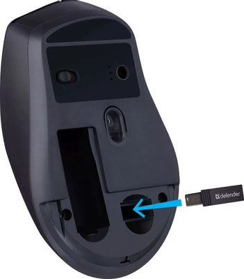 Мышь Defender Effect X MS-095, оптическая, беспроводная, USB, черный [52095]