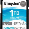 Карта памяти SDXC UHS-I U3 Kingston Canvas Go! Plus 1024 ГБ, 170 МБ/с, Class 10, SDG3/1TB, 1 шт., без адаптера