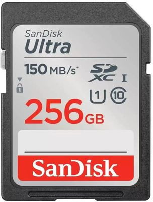 Карта памяти SDXC UHS-I Sandisk Ultra 80 256 ГБ, 150 МБ/с, Class 10, SDSDUNC-256G-GN6IN, 1 шт.