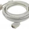 Кабель VGA NingBo CAB016S, VGA (m) - VGA (m), ферритовый фильтр , круглое, 5м, серый