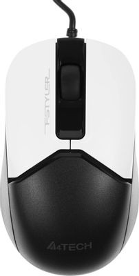 Мышь A4TECH Fstyler FM12 Panda, оптическая, проводная, USB, белый и черный
