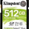 Карта памяти SDXC UHS-I U3 Kingston Canvas Select Plus 512 ГБ, 100 МБ/с, Class 10, SDS2/512GB, 1 шт., без адаптера