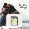 Карта памяти SDXC UHS-I U3 Kingston Canvas Select Plus 512 ГБ, 100 МБ/с, Class 10, SDS2/512GB, 1 шт., без адаптера