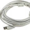 Кабель USB2.0 NingBo USB A(m) - USB B(m), ферритовый фильтр , 5м, серый