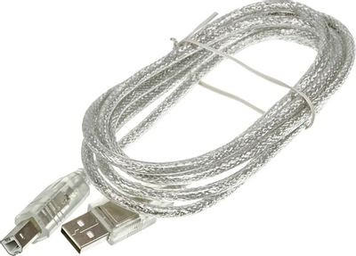 Кабель USB2.0 NingBo USB A(m) - USB B(m), 1.8м, блистер, прозрачный