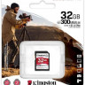 Карта памяти SDHC UHS-II U3 Kingston Canvas React Plus 32 ГБ, 300 МБ/с, Class 10, SDR2/32GB, 1 шт., переходник SD