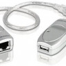 Кабель-удлинитель USB ATEN UCE60-AT, USB (m) (прямой) - RJ-45 (f), 1м, белый