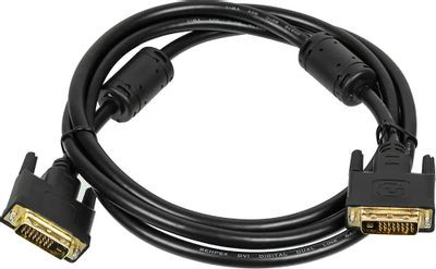 Кабель DVI DVI-D (m) - DVI-D (m), GOLD , ферритовый фильтр , 1.8м, черный