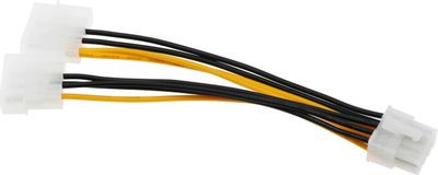 Кабель Разветвитель PREMIER 6-096-PSU-81, PCI-E 8pin (прямой) - Molex 8981 (прямой), 0.15м, пакет