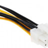 Кабель Разветвитель PREMIER 6-096-PSU-81, PCI-E 8pin (прямой) - Molex 8981 (прямой), 0.15м, пакет