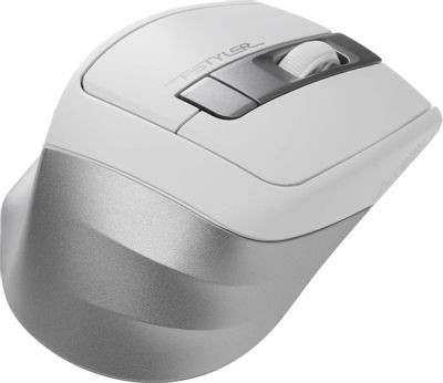 Мышь A4TECH Fstyler FG35S, оптическая, беспроводная, USB, серебристый и белый [fg35s usb silver]