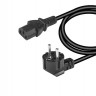 Кабель питания PREMIER pcb5280(0.5)-1.5, IEC C13 (прямой) - Евровилка (угловой), круглое, 1.5м, черный