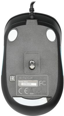 Мышь A4TECH Fstyler FM10, оптическая, проводная, USB, черный и синий [fm10 blue]