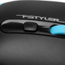 Мышь A4TECH Fstyler FM10, оптическая, проводная, USB, черный и синий [fm10 blue]